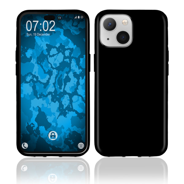 PhoneNatic Case kompatibel mit Apple iPhone 14 - Schwarz Silikon Hülle crystal-case Cover