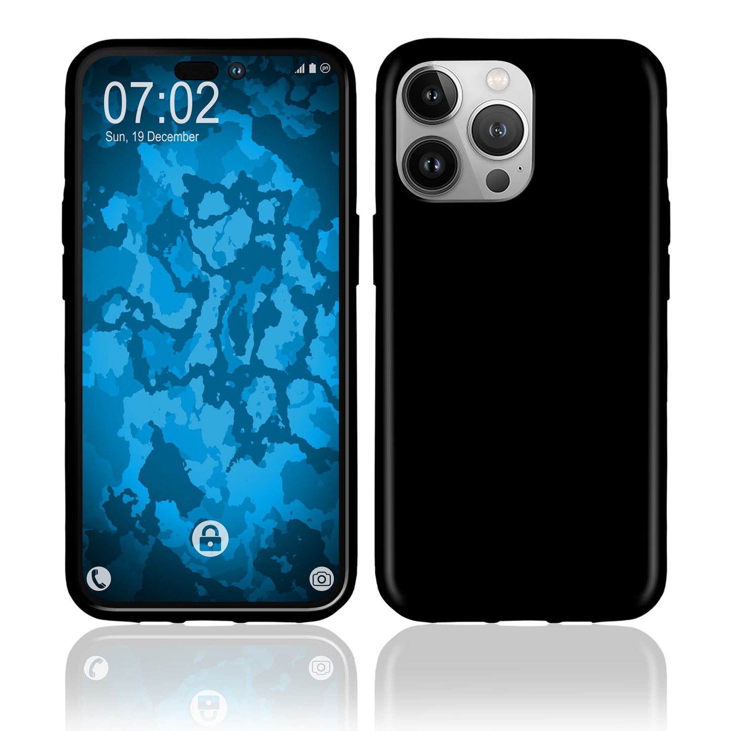 PhoneNatic Case kompatibel mit iPhone 14 Pro - schwarz Silikon Hülle crystal-case Cover