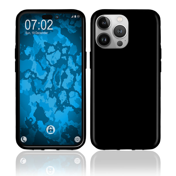 PhoneNatic Case kompatibel mit iPhone 14 Pro - schwarz Silikon Hülle crystal-case Cover