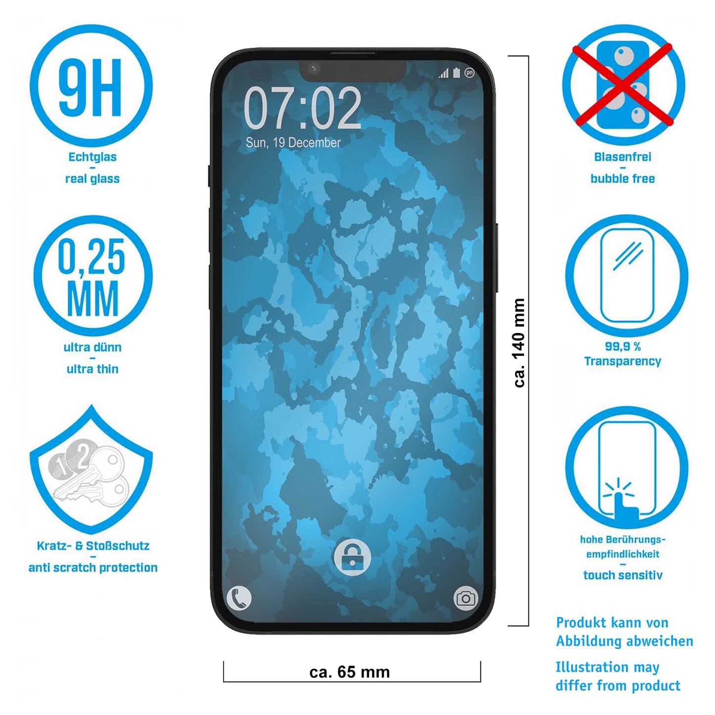 1x Glasfolie klar  für Apple iPhone 15 – Panzerglas für iPhone 15