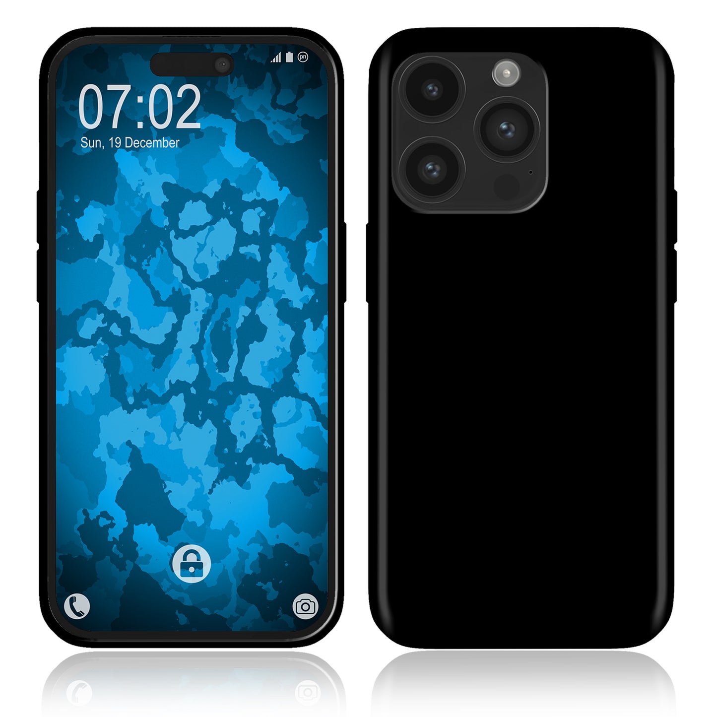 PhoneNatic Case kompatibel mit iPhone 15 Pro – Schwarz Silikon Hülle crystal-case Cover