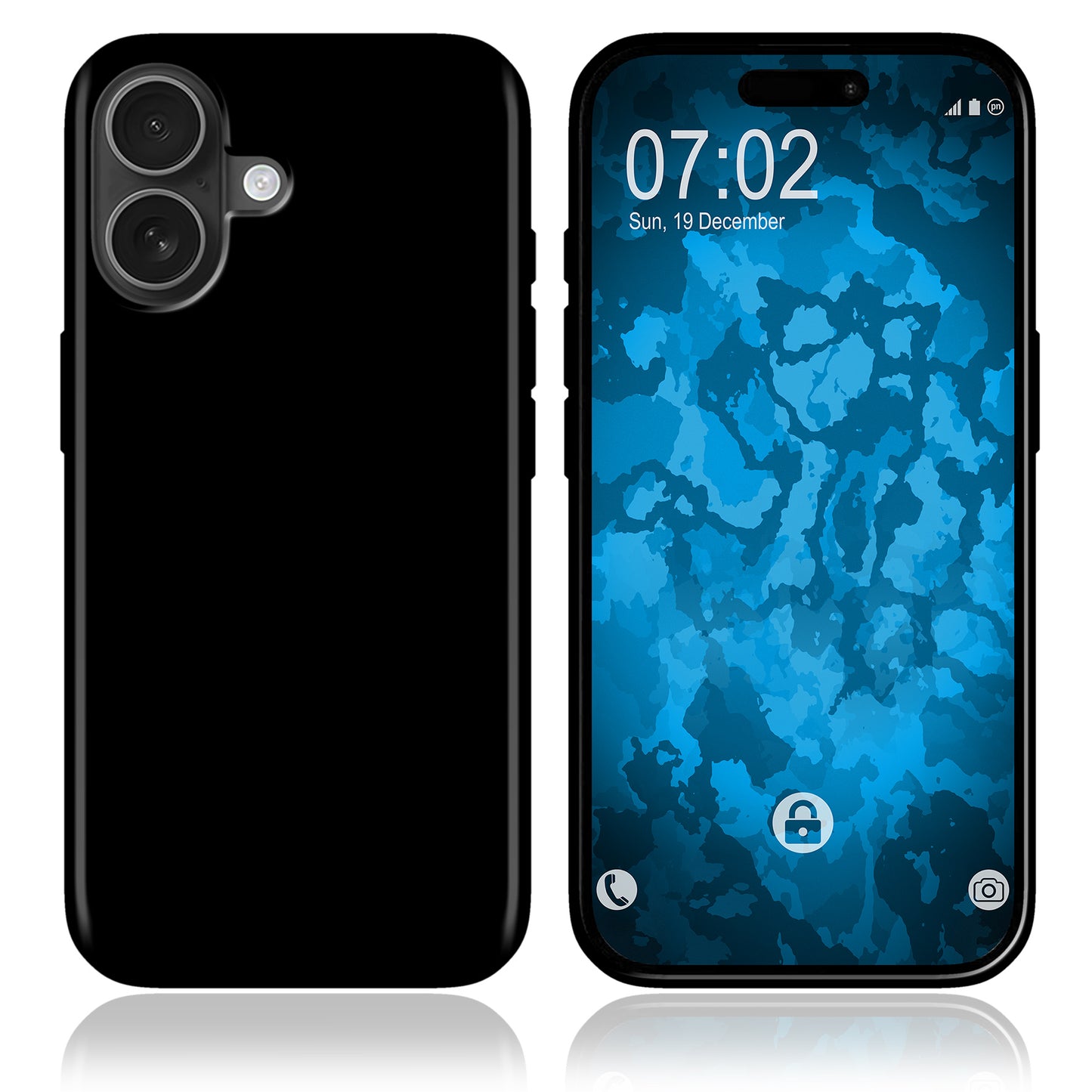 PhoneNatic Case kompatibel mit iPhone 16 Plus – Schwarz Silikon Hülle crystal-case Cover