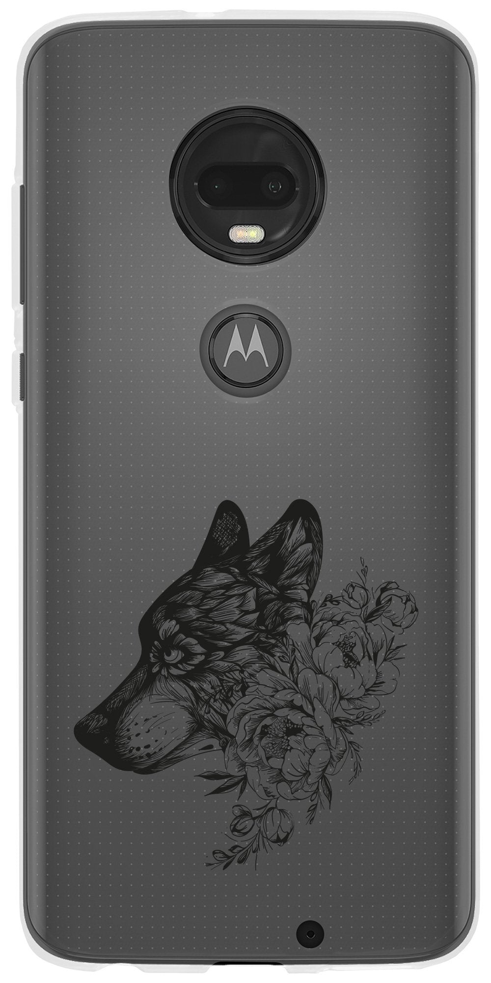 Case für Motorola Moto G7 Plus Silikon-Hülle Floral Wolf M3-1 – Ansicht 2