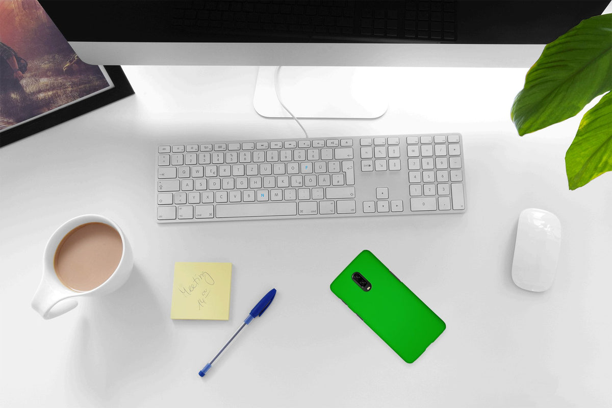 Case für OnePlus 6T - Hülle grün gummiert Hard-case – Ansicht 4