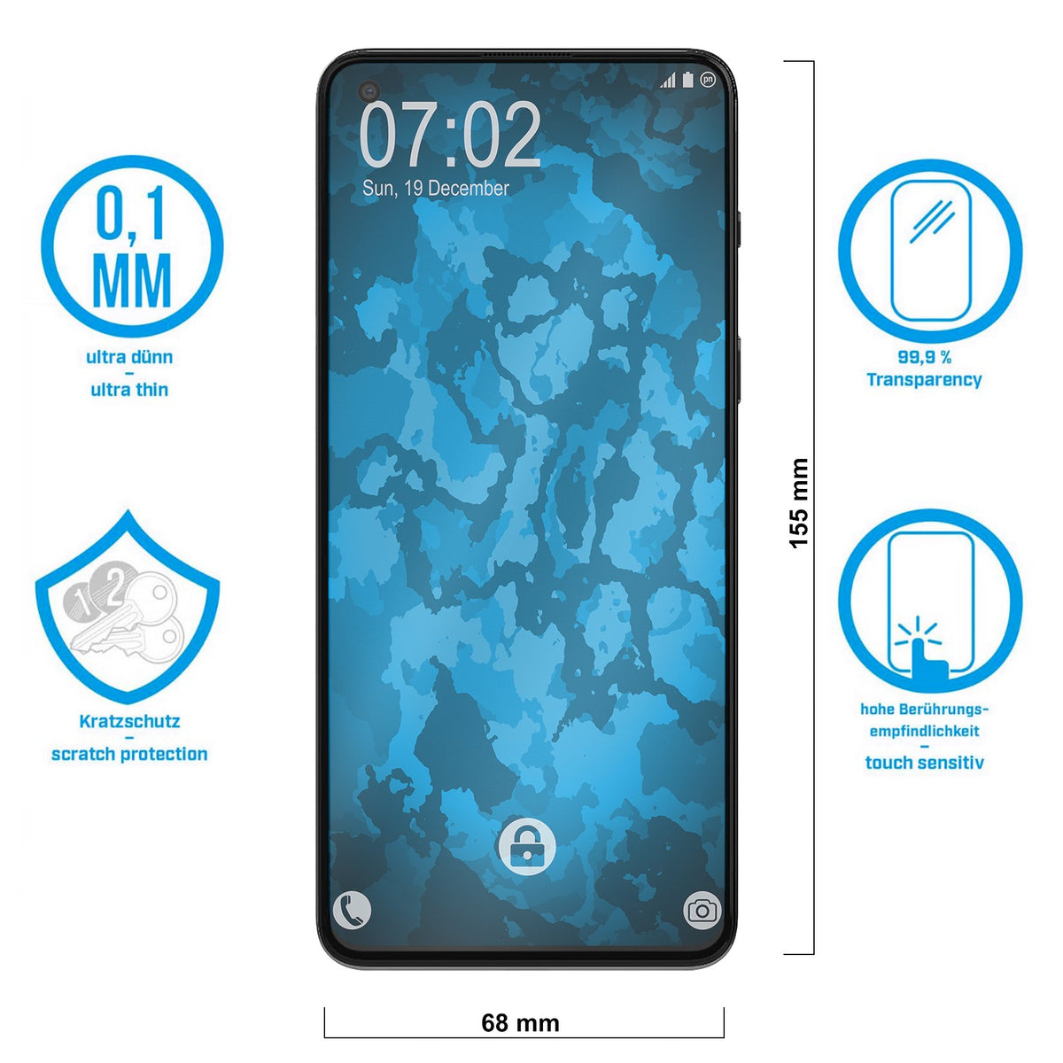 2er-Pack Displayschutzfolien klar für OnePlus Nord 2 5G – Ansicht 2