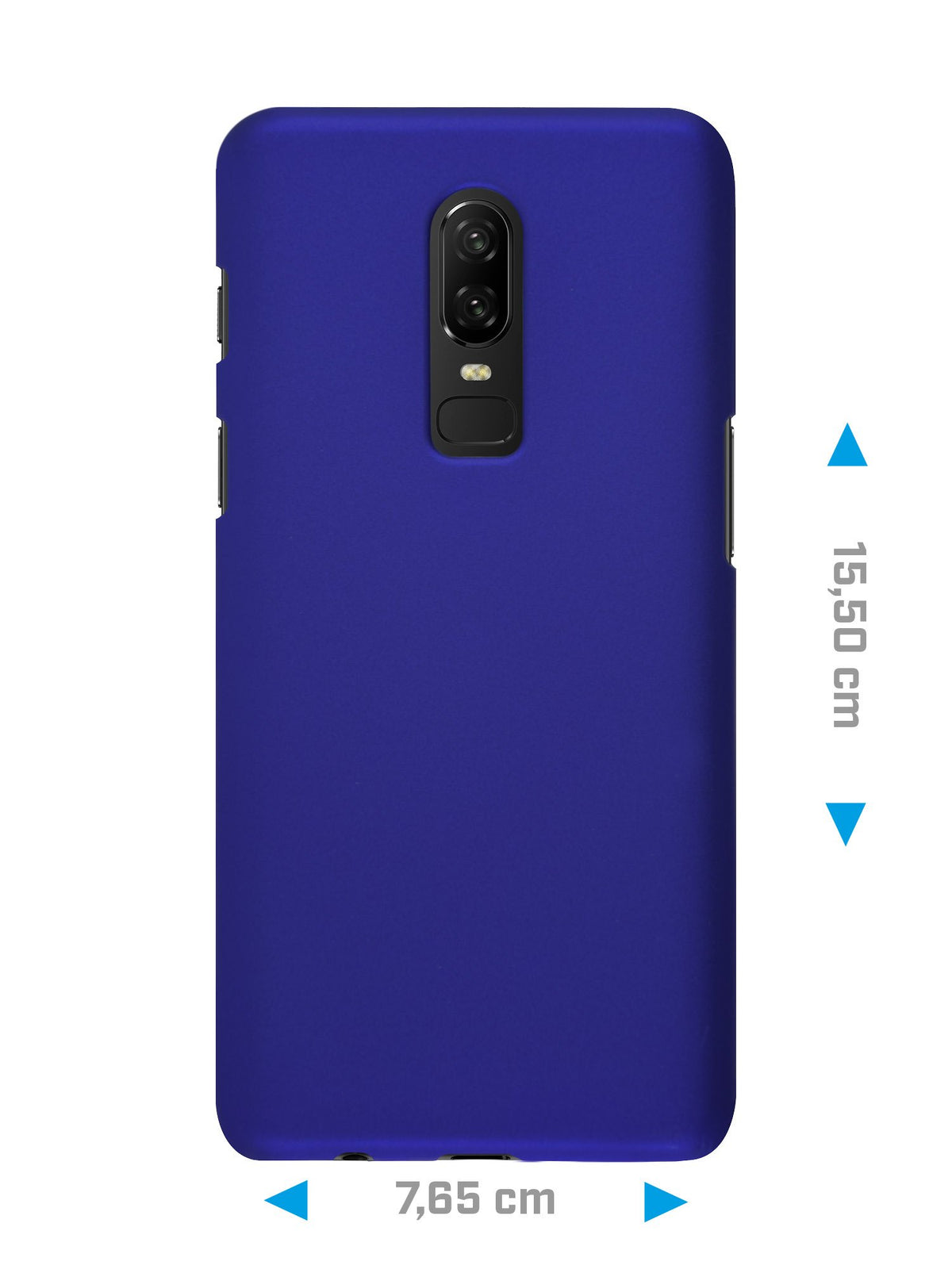 Case für OnePlus 6 - Hülle blau gummiert Hard-case – Ansicht 2