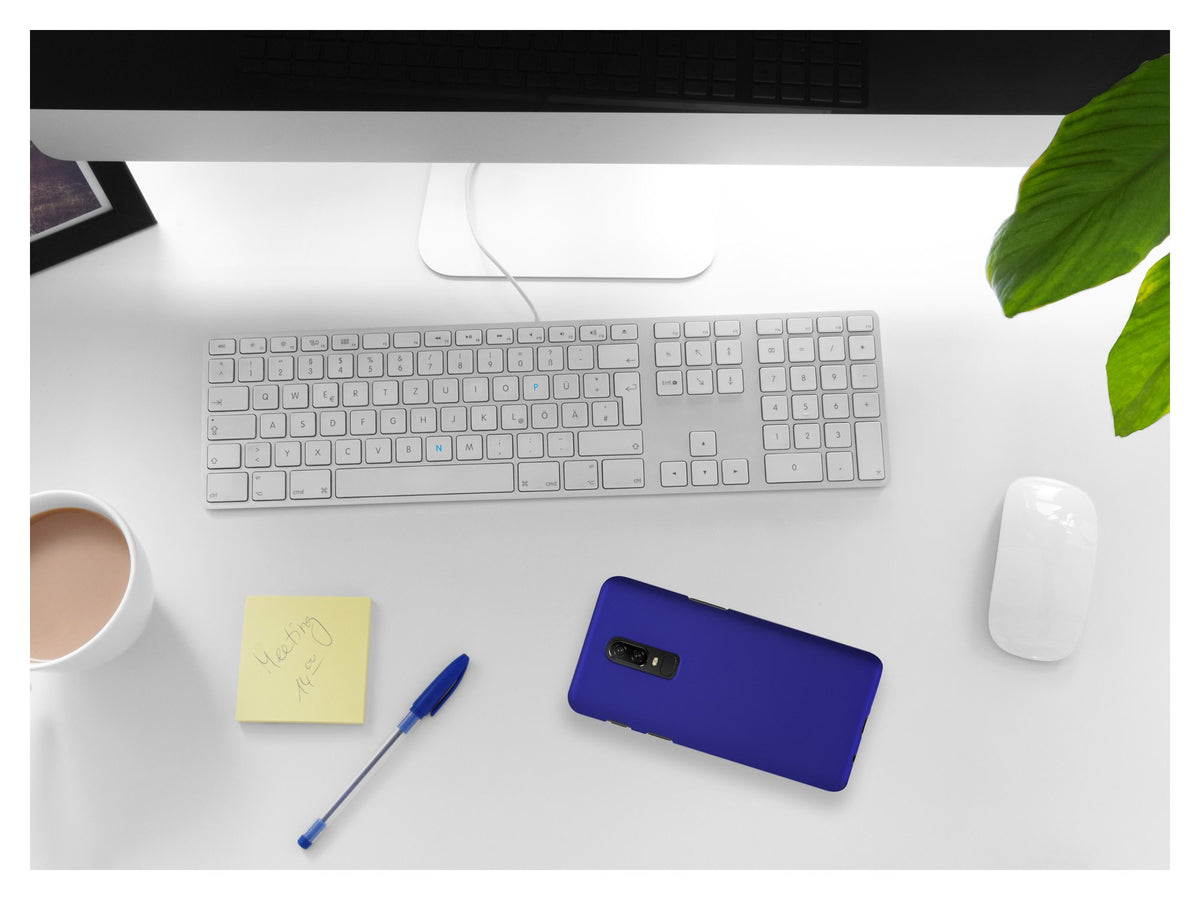 Case für OnePlus 6 - Hülle blau gummiert Hard-case – Ansicht 5