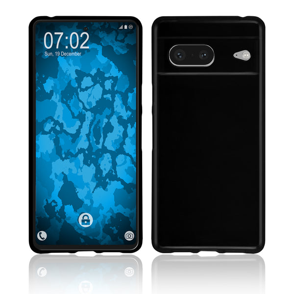PhoneNatic Case kompatibel mit Google Pixel 7 – Schwarz Silikon Hülle crystal-case Cover