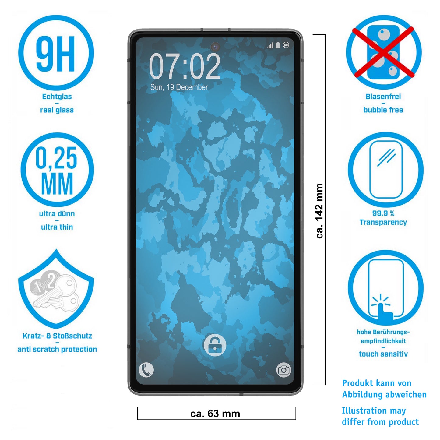 1x Glas-Folie klar für Google Pixel 7a – Panzerglas für Google Pixel 7a