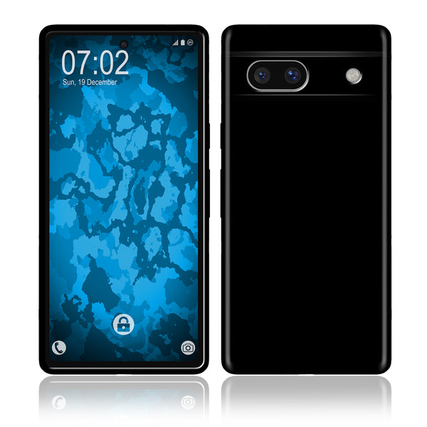 PhoneNatic Case kompatibel mit Google Pixel 7a – Schwarz Silikon Hülle crystal-case Cover