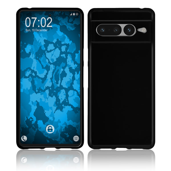 PhoneNatic Case kompatibel mit Google Pixel 7 Pro – Schwarz Silikon Hülle crystal-case Cover