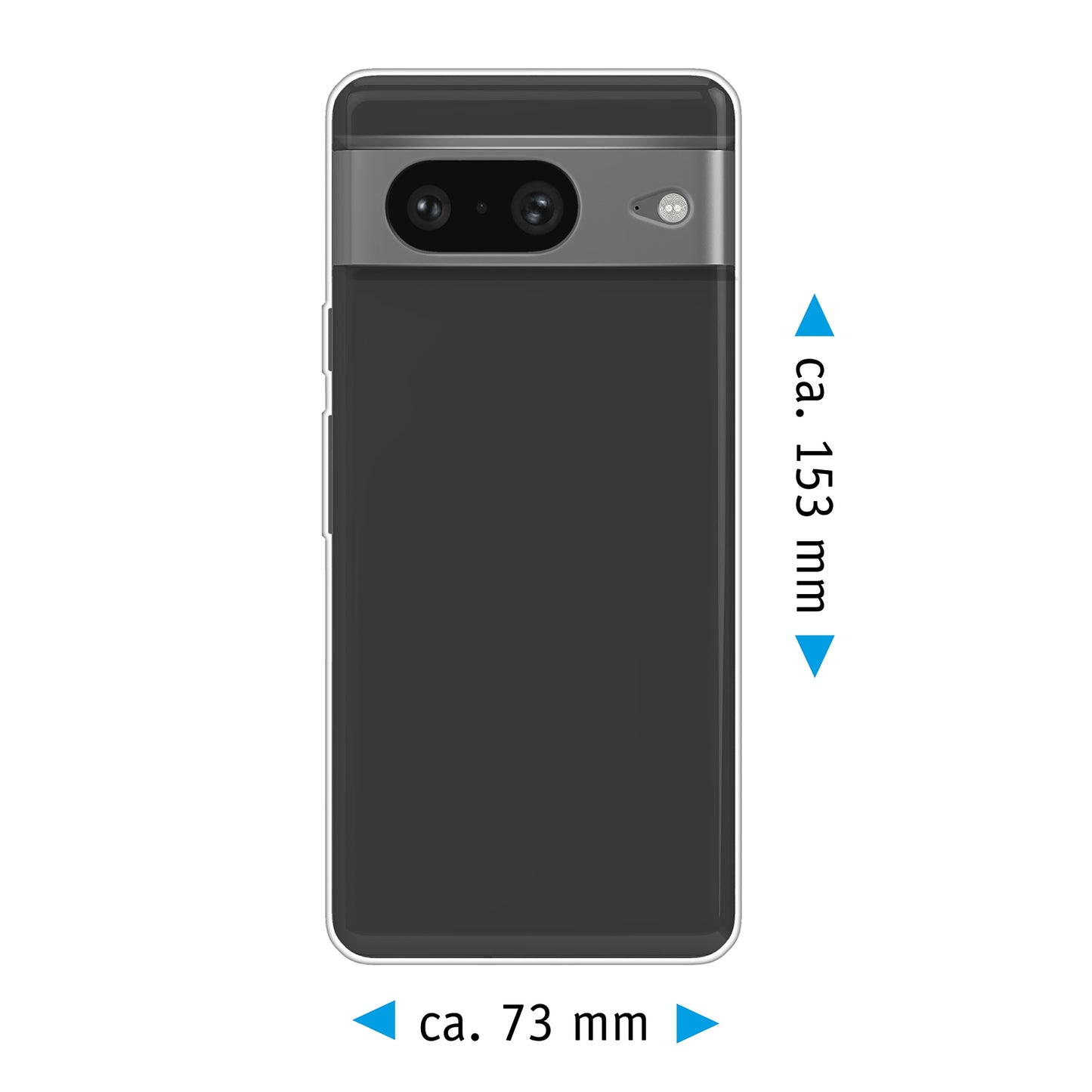 PhoneNatic Case kompatibel mit Google Pixel 8 – Transparent Silikon Hülle crystal-case Cover