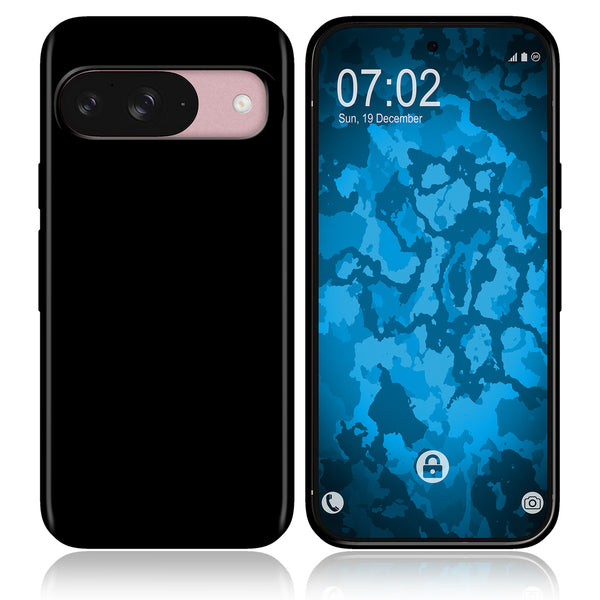 PhoneNatic Case kompatibel mit Google Pixel 9 – Schwarz Silikon Hülle crystal-case Cover