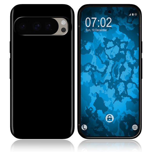 PhoneNatic Case kompatibel mit Google Pixel 9 Pro – Schwarz Silikon Hülle crystal-case Cover