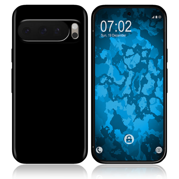 PhoneNatic Case kompatibel mit Google Pixel 9 Pro XL – Schwarz Silikon Hülle crystal-case Cover