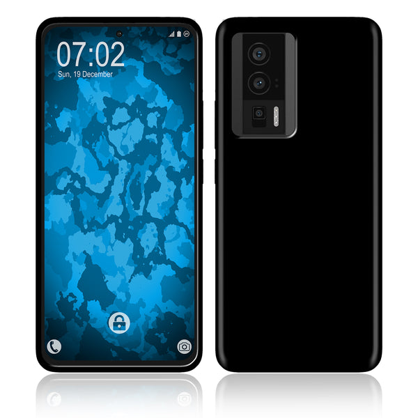 PhoneNatic Case kompatibel mit Xiaomi Poco F5 Pro – Schwarz Silikon Hülle crystal-case Cover
