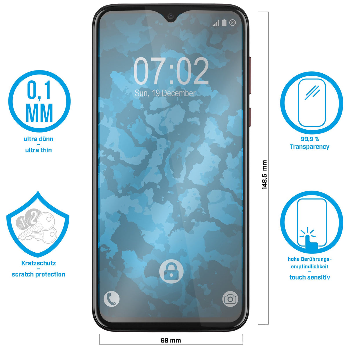 6er-Pack Displayschutzfolien klar für Motorola Moto G8 Play – Ansicht 2