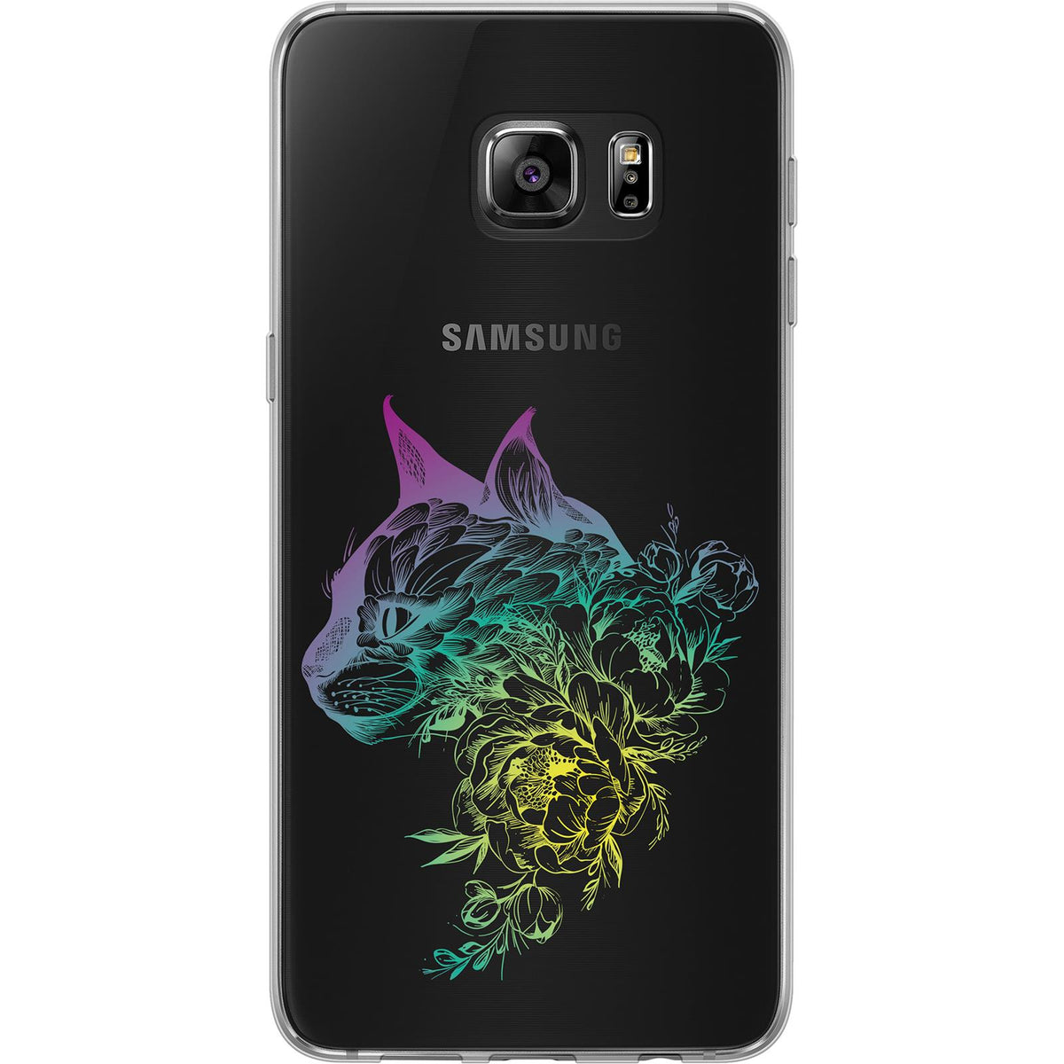 Case für Samsung Galaxy S7 Edge Silikon-Hülle Floral Katze M2-4 – Ansicht 2