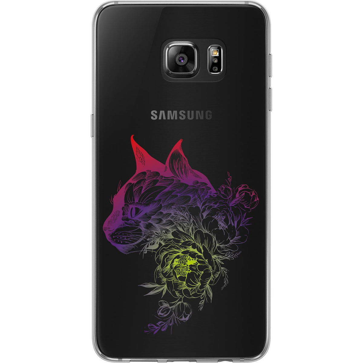 Case für Samsung Galaxy S7 Edge Silikon-Hülle Floral Katze M2-5 – Ansicht 2