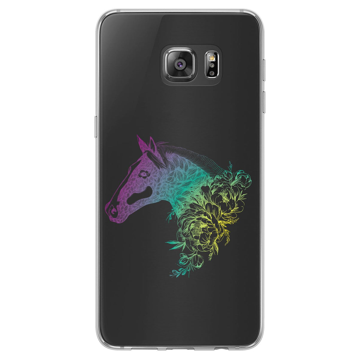 Case für Samsung Galaxy S7 Edge Silikon-Hülle Floral Pferd M5-4 – Ansicht 2