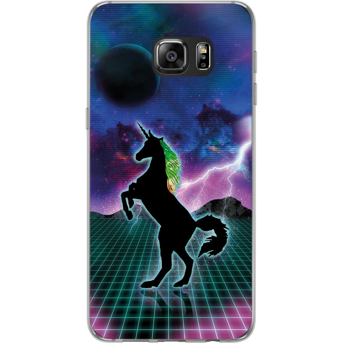 Case für Samsung Galaxy S7 Edge Silikon-Hülle Retro Wave Einhorn M2 – Ansicht 2
