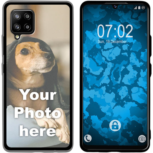 PhoneNatic Case kompatibel mit Galaxy A42 5G Personalisierte Handyhülle SCHWARZ zum selbst gestalten mit eigenem Foto
