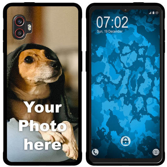 PhoneNatic Case kompatibel mit Galaxy Xcover 6 Pro Personalisierte Handyhülle SCHWARZ zum selbst gestalten mit eigenem F