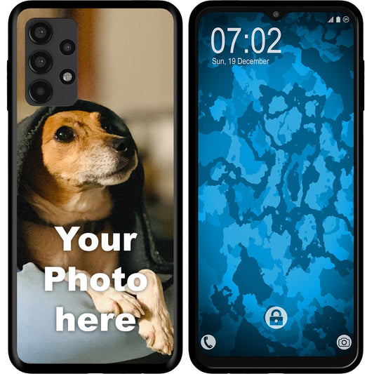 PhoneNatic Case kompatibel mit Galaxy A13 Personalisierte Handyhülle SCHWARZ zum selbst gestalten mit eigenem Foto