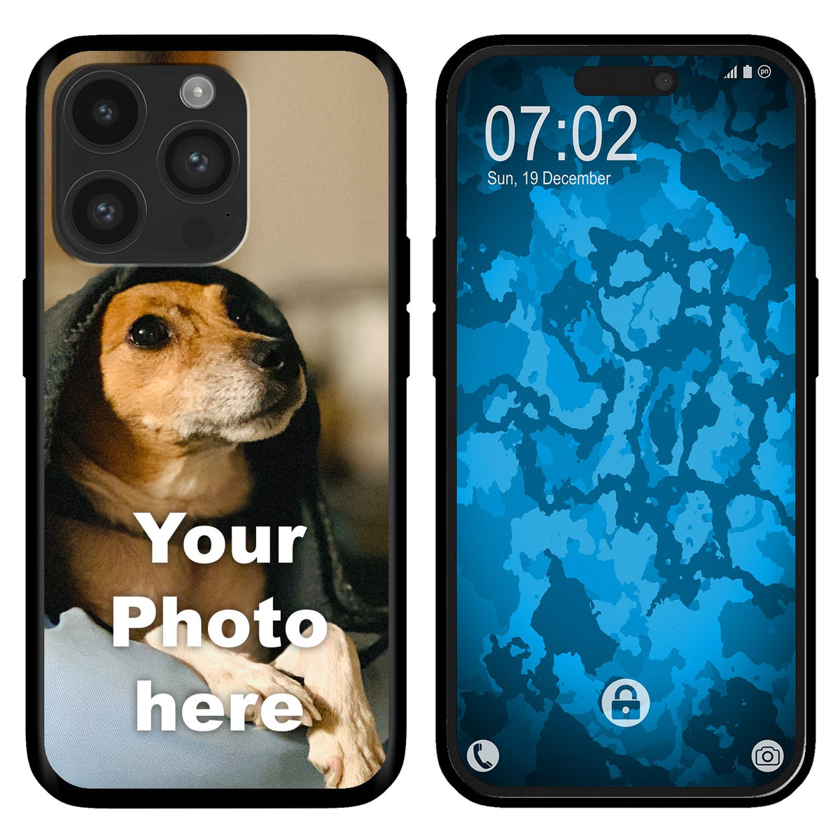 PhoneNatic Case kompatibel mit iPhone 16 Pro Personalisierte Handyhülle SCHWARZ zum selbst gestalten mit eigenem Foto
