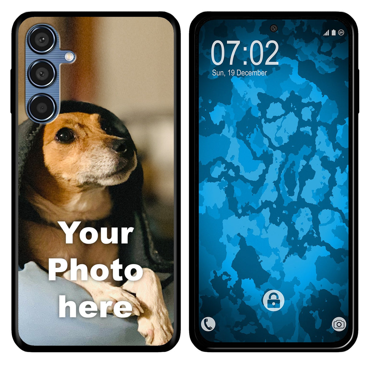 PhoneNatic Case kompatibel mit Galaxy M35 Personalisierte Handyhülle SCHWARZ zum selbst gestalten mit eigenem Foto