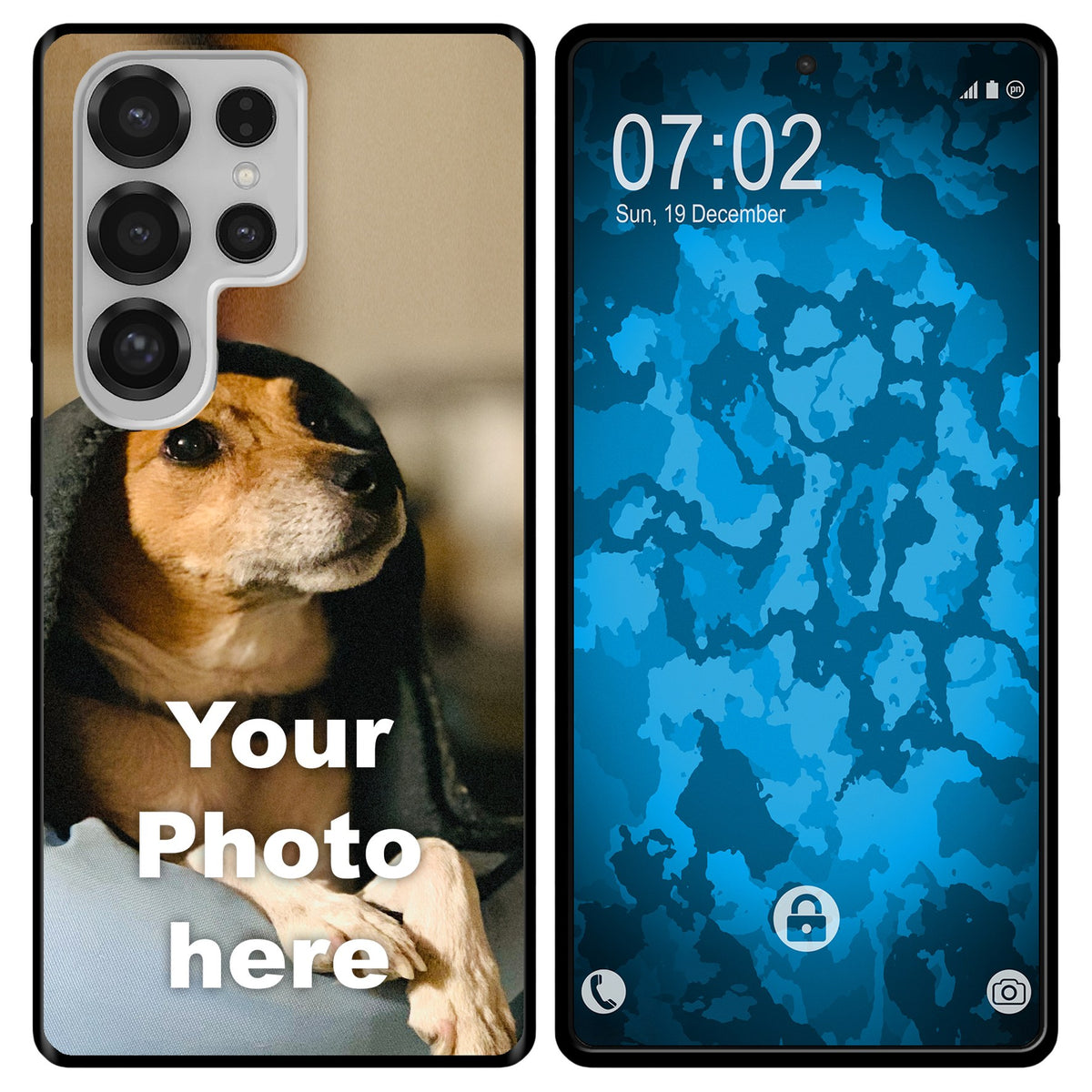 PhoneNatic Case kompatibel mit Galaxy S25 Ultra Personalisierte Handyhülle SCHWARZ zum selbst gestalten mit eigenem Foto