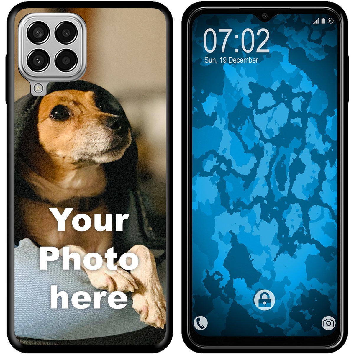 Personalisierte Handyhülle für Galaxy M33 (schwarz) zum Selbstgestalten mit eigenem Foto