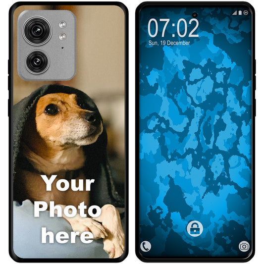 PhoneNatic Case kompatibel mit Moto Edge 40 Personalisierte Handyhülle SCHWARZ zum selbst gestalten mit eigenem Foto