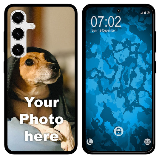 PhoneNatic Case kompatibel mit Galaxy S24 FE Personalisierte Handyhülle SCHWARZ zum selbst gestalten mit eigenem Foto