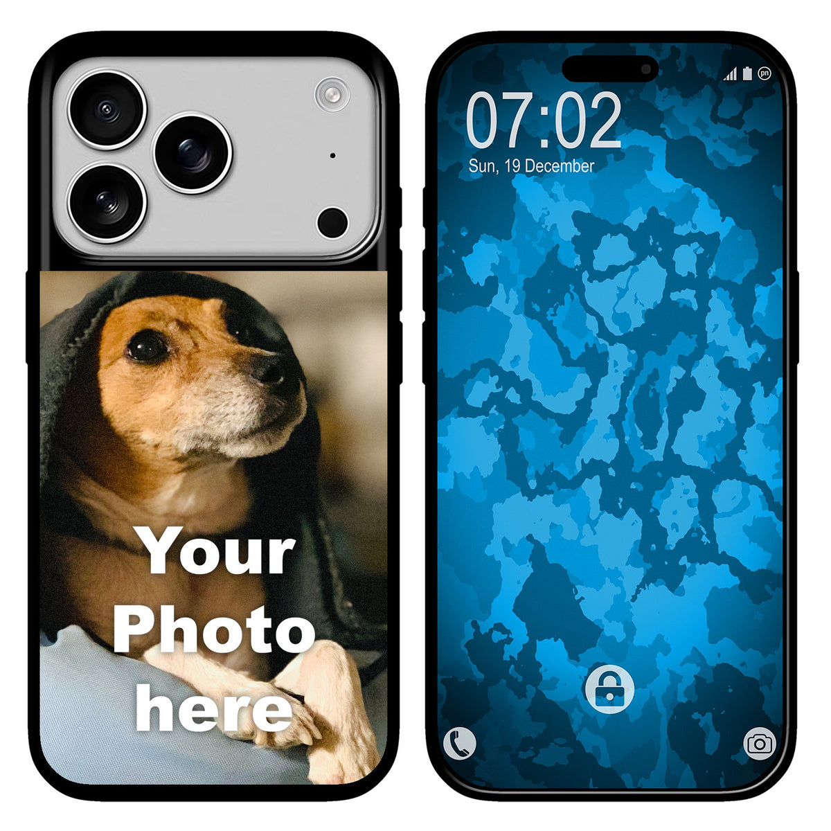 Personalisierte Handyhülle für iPhone 17 Pro (schwarz) zum Selbstgestalten mit eigenem Foto