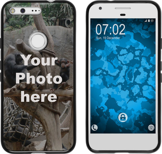 Pixel Foto-Hülle schwarz