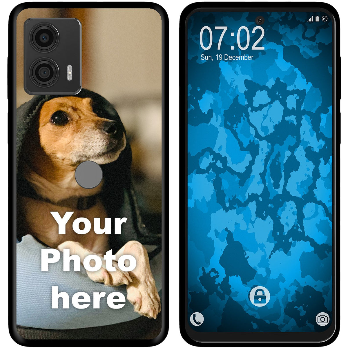 Personalisierte Handyhülle für Moto G53 (schwarz) zum Selbstgestalten mit eigenem Foto