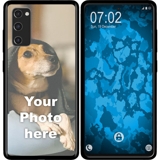 PhoneNatic Case kompatibel mit Galaxy S20 FE Personalisierte Handyhülle SCHWARZ zum selbst gestalten mit eigenem Foto
