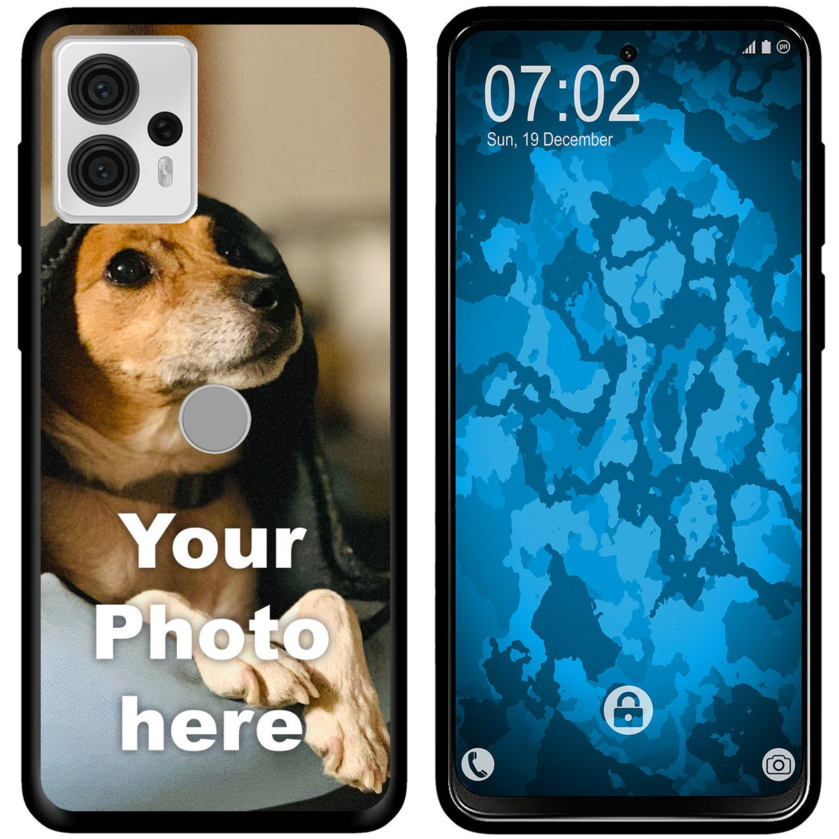 Personalisierte Handyhülle für Moto G13 (schwarz) zum Selbstgestalten mit eigenem Foto