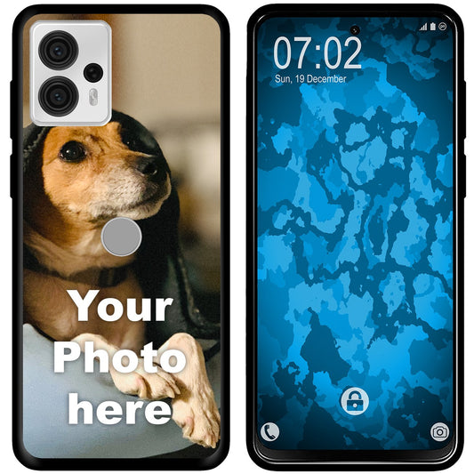 PhoneNatic Case kompatibel mit Moto G13 Personalisierte Handyhülle SCHWARZ zum selbst gestalten mit eigenem Foto
