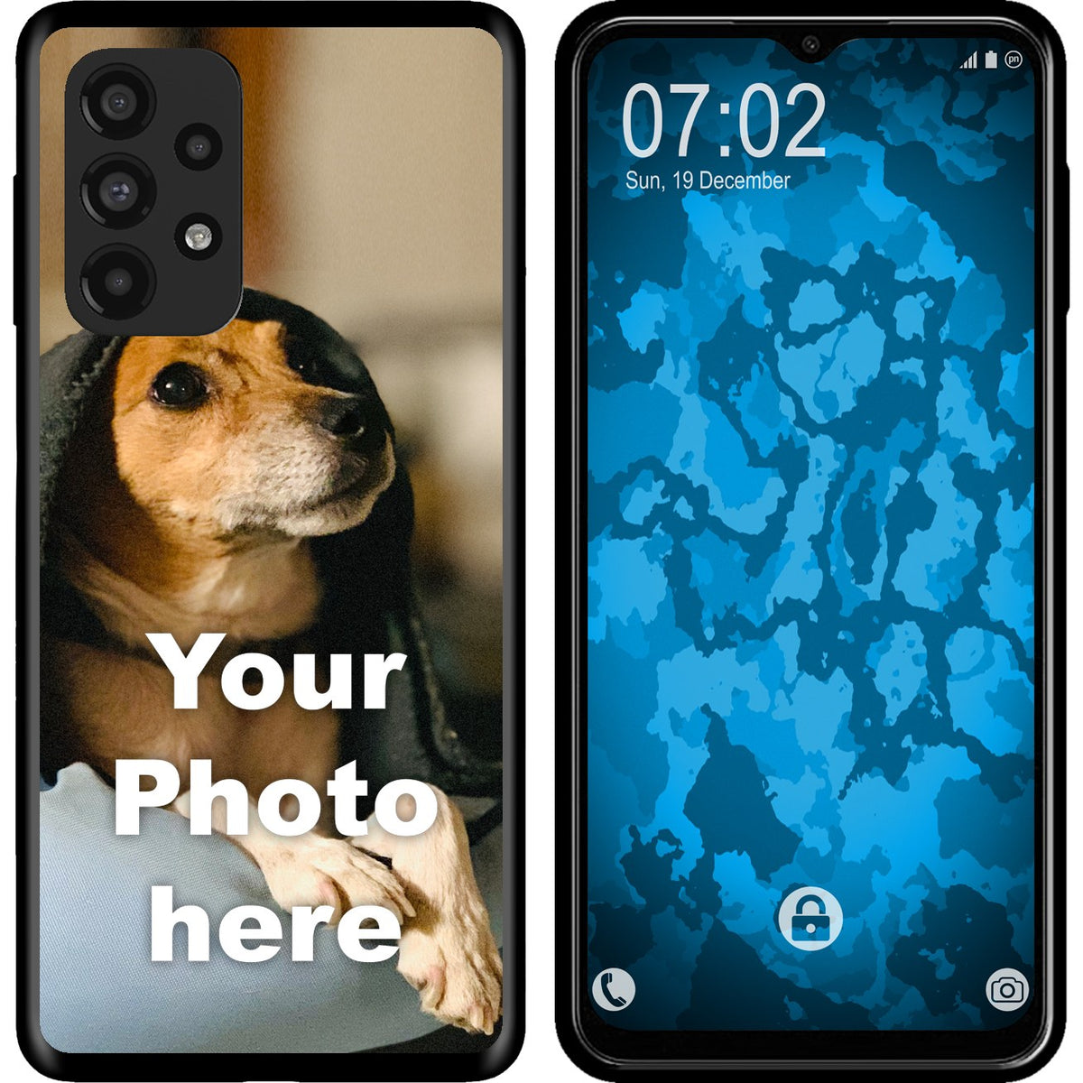 Personalisierte Handyhülle für Galaxy A23 4G / 5G (schwarz) zum Selbstgestalten mit eigenem Foto