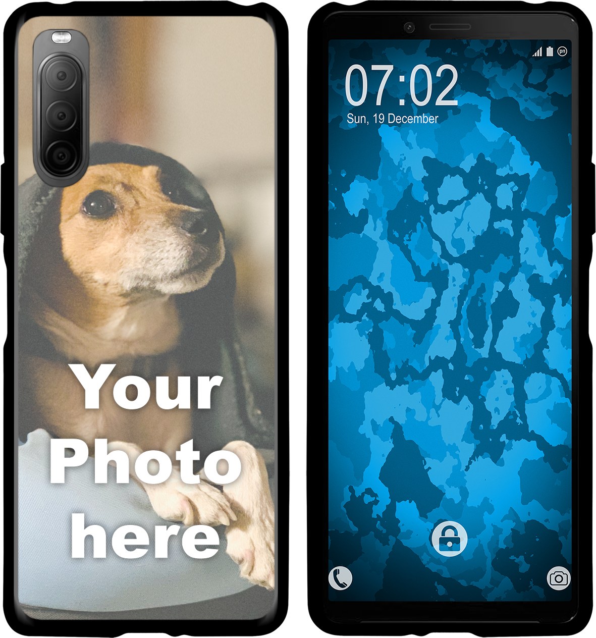 Personalisierte Handyhülle für Xperia 10 II (schwarz) zum Selbstgestalten mit eigenem Foto