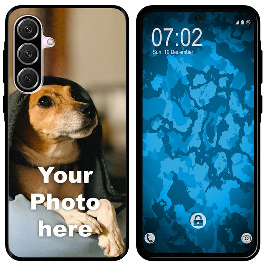 PhoneNatic Case kompatibel mit Galaxy A57 Personalisierte Handyhülle SCHWARZ zum selbst gestalten mit eigenem Foto
