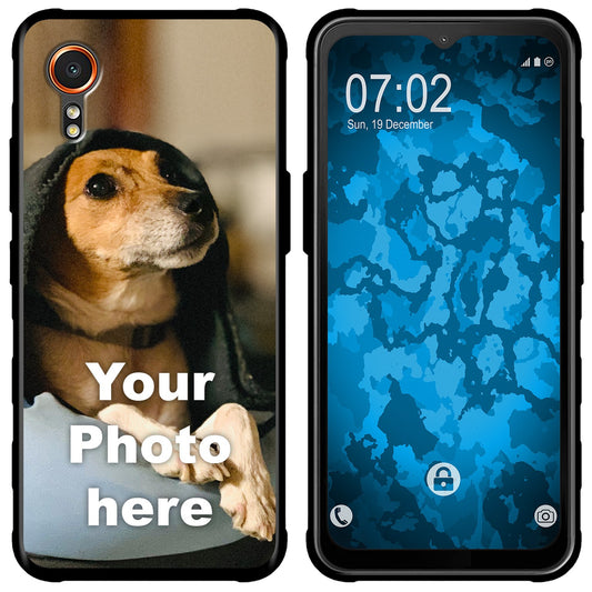PhoneNatic Case kompatibel mit Galaxy Xcover 7 Personalisierte Handyhülle SCHWARZ zum selbst gestalten mit eigenem Foto