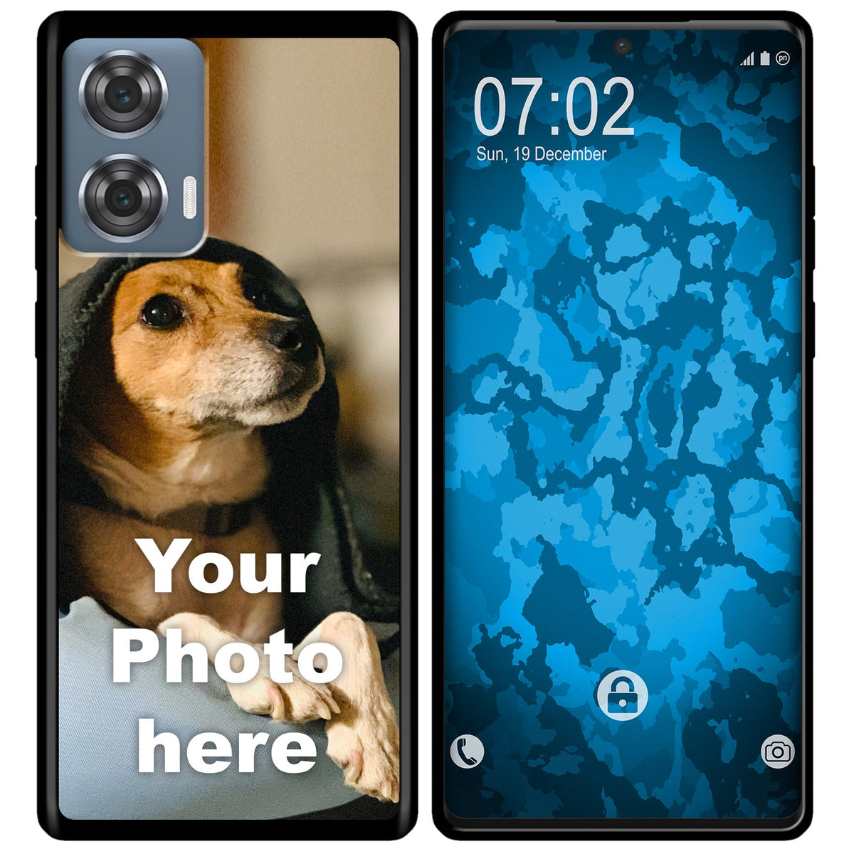 Personalisierte Handyhülle für Moto Edge 50 Fusion (schwarz) zum Selbstgestalten mit eigenem Foto