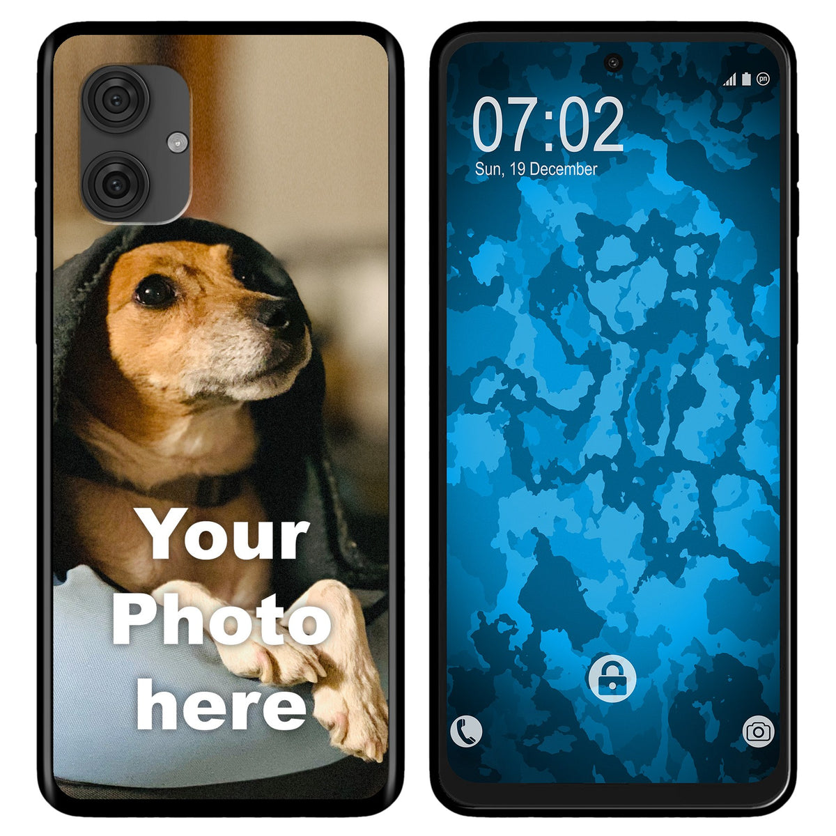 Personalisierte Handyhülle für Moto G55 (schwarz) zum Selbstgestalten mit eigenem Foto