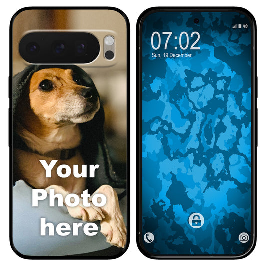 PhoneNatic Case kompatibel mit Pixel 9 Pro XL Personalisierte Handyhülle SCHWARZ zum selbst gestalten mit eigenem Foto