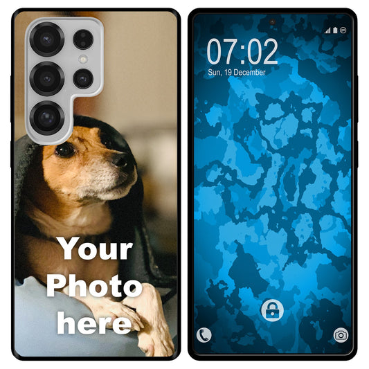 PhoneNatic Case kompatibel mit Galaxy S25 Personalisierte Handyhülle SCHWARZ zum selbst gestalten mit eigenem Foto