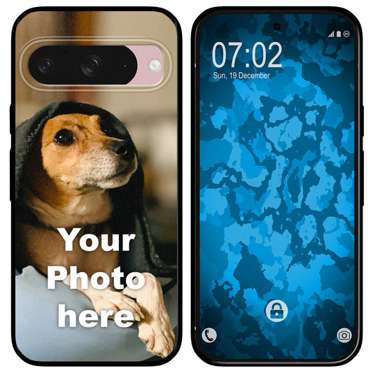 PhoneNatic Case kompatibel mit Pixel 10 Personalisierte Handyhülle SCHWARZ zum selbst gestalten mit eigenem Foto