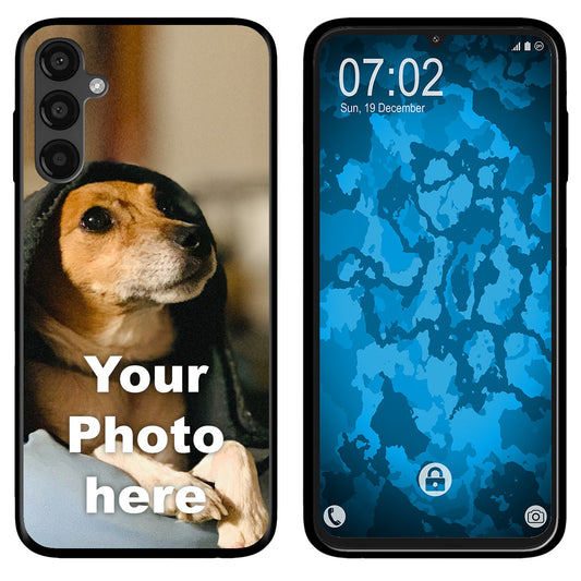 PhoneNatic Case kompatibel mit Galaxy A15 Personalisierte Handyhülle SCHWARZ zum selbst gestalten mit eigenem Foto